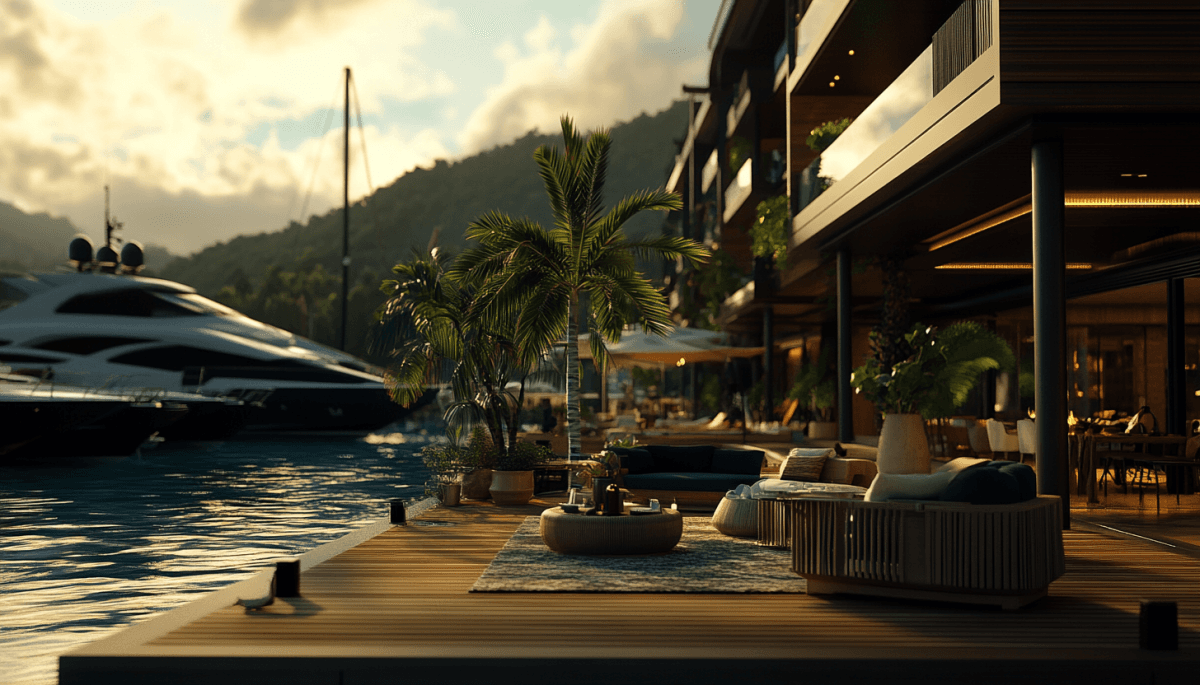 Waterfront hospitality setting